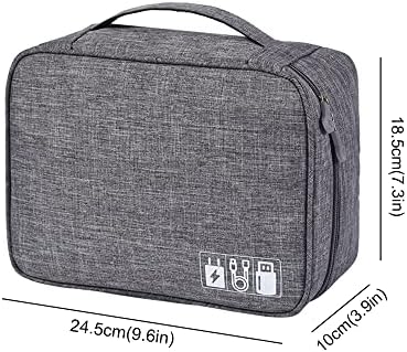HCFGS Travel Cable Organiser Bag, Electronics Accessories Organizer Bag, Universal Carry Travel Gadget Bag for Cables, Power Bank,USB Drive, Charger Hard Disk (Gray) - Image 6