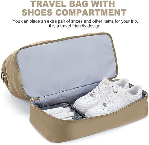 for Ryanair Airlines Underseat Cabin Bag 40X20X25 Weekend Overnight Carry on Holdall for Women Travel Duffel Sport Gym Tote Mum Hospital Bags with Wet Pocket,F11-Khaki - Image 5