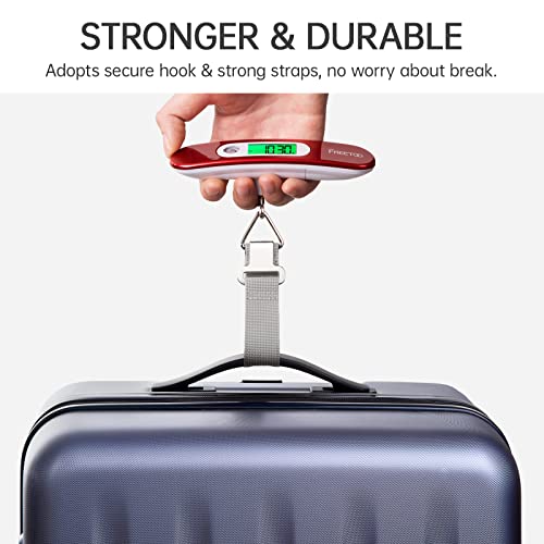 FREETOO Luggage Scale Portable Digital Weight Scale for Travel Suitcase Weigher with Tare Function 110 Lb/ 50Kg Capacity Red - Image 4