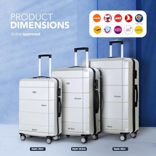LUGG Travel Suitcase Set - Jetset 3-Piece Hard Shell Luggage, 20" 25" 29 Strong & Lightweight with Secure TSA Lock, Smooth 360° Wheels, Internal Pockets - Airline Approved - Image 2