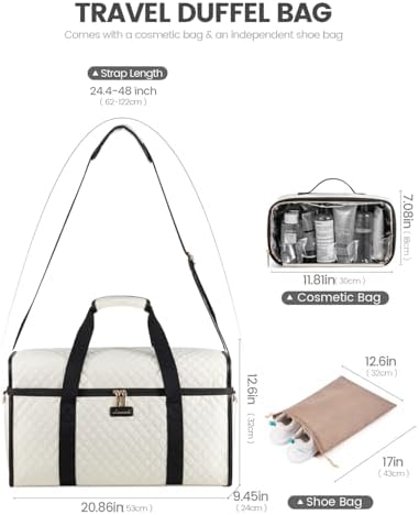 LOVEVOOK Travel Bags for Women, Large Opening Hospital Weekend Overnight Maternity Duffel Gym Bag, Carry On Holdall Cabin Hand Luggage Flight Womens Bag with Shoe Pocket - Image 5