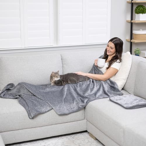 Camping Blanket Packable Soft Travel Blanket Pillow, Airplane Fleece, Luxurious Compact Design for Plane, Car, Camping, Flight Essentials & Travel Accessories in Elegant Gray big size - Image 2