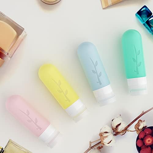 4 PCS Silicone Travel Bottles for Toiletries, 90 ml Portable Leak Proof Refillable Squeezable Containers TSA Approved Size Containers Lotion Liquid Shampoo-BPA Free travel toiletries - Image 7