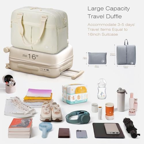 SPAHER Expandable Cabin Bag British Airways Hand Luggage Bag 40x30x15 to 40x30x25 Eurowings Wizzair Travel Duffle Bag Carry On Bag Under-seat Holdall Bag Hospital Bag Maternity Overnight Bags - Image 4