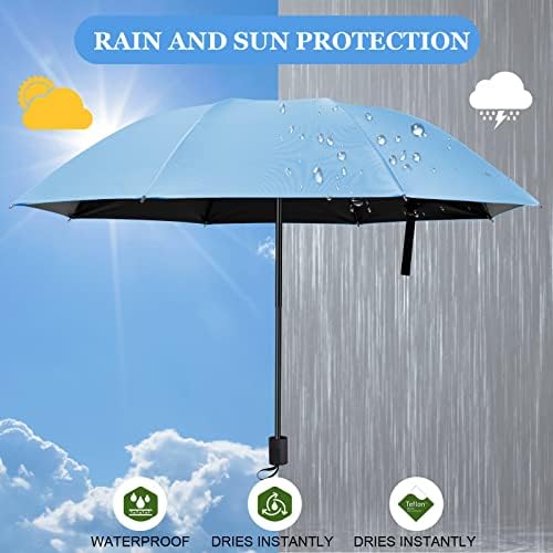 Vicloon Windproof Travel Umbrella, UPF>50+, Block 95% of UV, UV Blocked Umbrella, Compact, Light, Strong and Portable - Wind Resistant, Folding Backpack Umbrella for Rain - Men and Women - Image 5
