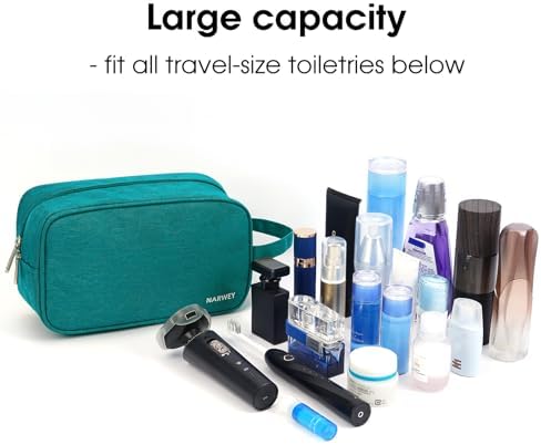 Travel Toiletry Wash Bag for Women Traveling Dopp Kit Makeup Bag Organizer for Toiletries Accessories Cosmetics (Teal) - Image 3
