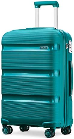 Kono Large Suitcase Hard Shell Travel Trolley 4 Spinner Wheels Lightweight Polypropylene Check in Luggage with TSA Lock (Turquoise,76cm/100L)
