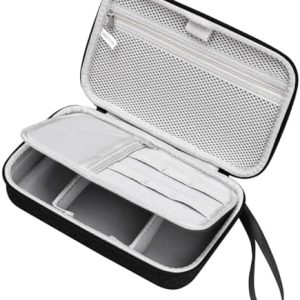 Teskyer Travel Cable Organiser Bag, Hardshell, Waterproof, Better Protection, Large Capacity, Portable, Travel Essentials for Men and Women, 22 x 14 x 6.5 cm, Black