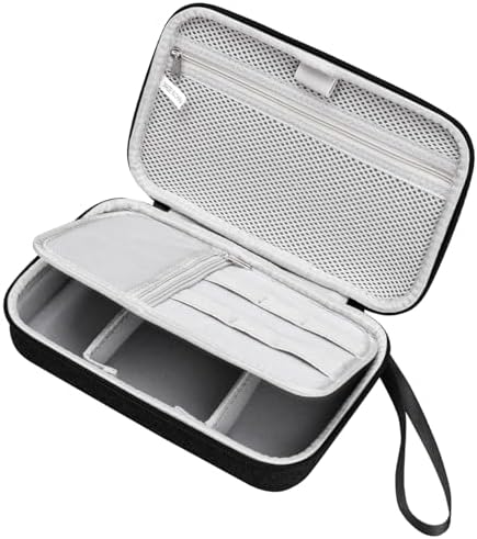 Teskyer Travel Cable Organiser Bag, Hardshell, Waterproof, Better Protection, Large Capacity, Portable, Travel Essentials for Men and Women, 22 x 14 x 6.5 cm, Black