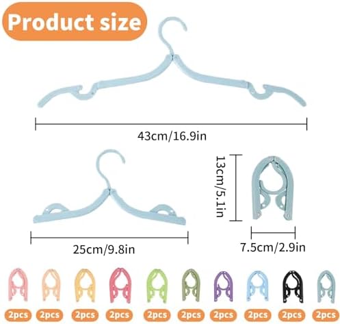 20 PCS Folding Clothes Hangers, Portable Travel Coat Hanger, 10 Color Foldable Space Saving Coat Hanger for Home Travel Outdoor Camping Holiday Travel Accessories Cruise Essentials - Image 2