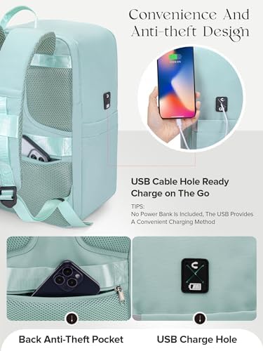 for Ryanair Cabin Bags 40x20x25 Underseat Carry-On,Hang Luggage for Women Men,Travel Backpack Cabin Size for Ryanair Backpack Flight Bag with Charging Hole - Image 3