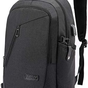 Anti-Theft Laptop Backpack,Business Travel Backpack Bag with USB Charging Port Lock,Water Resistant College School Computer Rucksack Work Backpack for Mens Womens Fits 15.6 Inch Laptop-Black