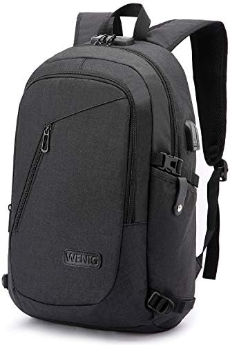 Anti-Theft Laptop Backpack,Business Travel Backpack Bag with USB Charging Port Lock,Water Resistant College School Computer Rucksack Work Backpack for Mens Womens Fits 15.6 Inch Laptop-Black