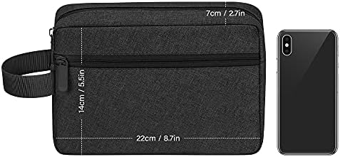 Toiletry Bag for Men, Portable Travel Wash Bag Waterproof Shaving Bag Toiletries Accessories Cosmetic Bag Make Up Bag, Gym Shower Bathroom Makeup Bag with Handle (Black) - Image 7