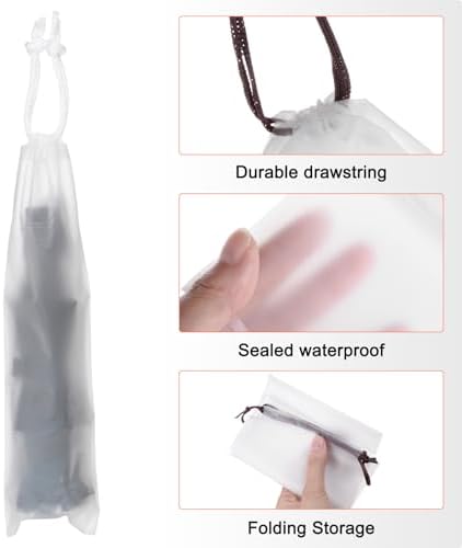 sourcing map Umbrella Bags Waterproof Folding Portable Storage Bag Reusable Wet Umbrella Sleeves with Drawstring for Outdoor Carry Travel Home Storage - Image 4
