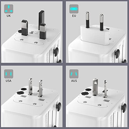 Universal Travel Adapter, Worldwide Travel Adapter with 2 USB A and 3 USB C Ports International Travel Plug Adapter with EU UK USA AU Plugs Power Socket Charger for Multi Countries - Image 2