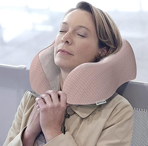 Travel Pillow Neck Pillow for Travel Airplane Memory Foam Flight Pillow for Cars, Trains, Home, Offices (Pink) - Image 4