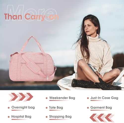for Easyjet Cabin Bag 45X36X20 Underseat Travel Duffel Bag Holdall Tote with Wet Pocket Carry on Luggage Overnight for Women and Men 25L (Pink) - Image 4