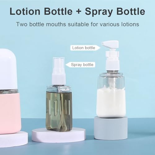 Flintronic 4-1 Transparent Travel Bottles, 50ml Refillable Travel Bottles, Travel Bottles Set For Toiletries Shampoo Cosmetic Liquid, Spray Bottles*2, Pump Bottles*2, Labels*1, Box*1 - Image 6