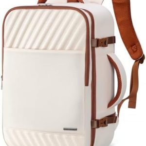 Carry on Backpack with Shoe Compartment & Wet Pocket, 20L Flight Approved Travel Backpack for Women & Men, Waterproof Backpacks,15.6 Inch Laptop Rucksack Casual Daypack (Beige)