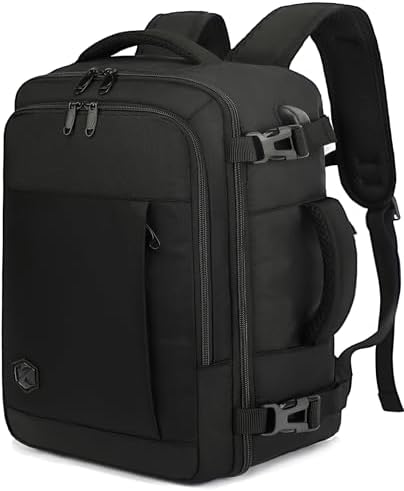 Ryanair Cabin Bag 40x20x25 Underseat 20L Travel Bag Hand Luggage Backpack Carry-ons Bag Cabin Size Suitcases for Airplanes Flight Bag Travel Rucksack Fit 14 Inch Laptop Black