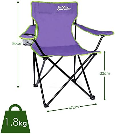 just be... Folding Camping Chair for Adults and for Kids Lightweight Foldable Chair Suitable for Outdoors. Chairs for the Beach, Lawn, Camp, Fishing Trip and Garden - Image 3