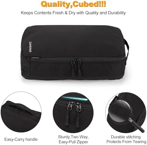 Compression Packing Cubes, Lumesner 8 Set Travel Packing Cubes for Carry on Suitcases, Compression Suitcase Organizers Bag Set & Travel Cubes (8-piece, Black) - Image 6