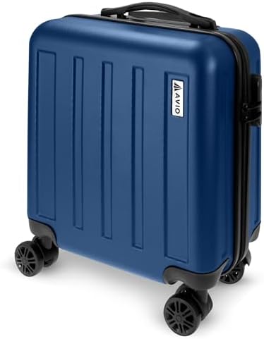 AVIO Jett Cabin Suitcase 45x36x20cm - Lightweight Double-Wheel Luggage Bag, 2 Internal Pockets, Telescopic Handle w/ 3 Heights, Durable ABS Hard Shell - Approved by Most Airlines