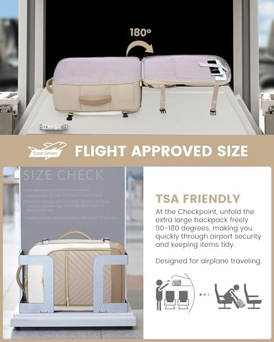 LOVEVOOK Travel Backpack Womens Cabin Bag Large 17 inch Laptop Rucksack for Plane Hand Luggage Waterproof Weekend Overnight Carry On Bag for Ladies 40L Maternity Hospital Bags - Image 2