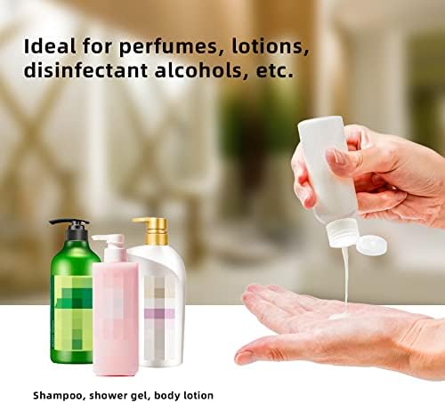 8 Pcs 100ml Plastic Bottles Travel Bottles for Toiletries, Refillable Transparent Liquid Containers Bottle with Funnels and Labels for Travel or Cosmetic (4 spray bottles Perfume +4 Flip Cap Bottles) - Image 6