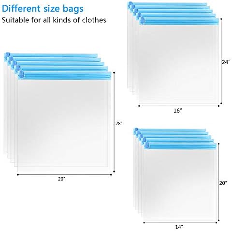 10Pack Travel Space Saver Bags (4 x S, 3 x L, 3 xL), Reusable KFYM Vacuum Travel Storage Bag, Saves 75% of Storage Space, Roll-Up Compression, No Need For Vacuum Machine Or Pump - Image 3