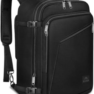 MATEIN Expandable Ryanair Cabin Bags 40x20x25 Underseat, Travel Backpack Cabin Size 20L, Ryanair Underseat Bag 40x20x25, Rucksack for Plane Hand Luggage Backpack, Casual Daypack for Airlines, Black