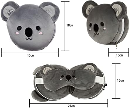 Puckator Relaxeazzz Adoramals Koala Round Plush Travel Pillow & Eye Mask - Sleep Eye Mask Masks - Kids Travel Accessories For Sleeping Airplane - Flight Plane Neck Pillow Pillows - Image 8