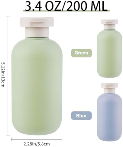 2Pcs Silicone Travel Bottles, 200ML Leak Proof Squeeze Travel Containers, Refillable Portable Empty Travel Size Bottles Accessories Containers for Toiletries,Shampoo and Conditioner - Image 3