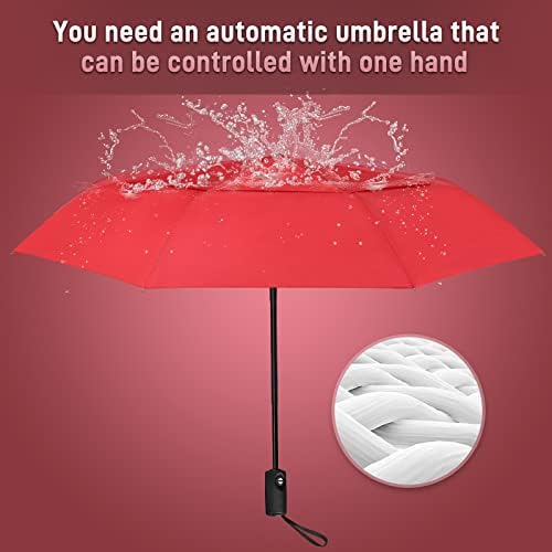 NINEMAX Compact Umbrella Windproof Strong,Travel Small Folding Umbrella Automatic Double Canopy for Women Men - Image 7