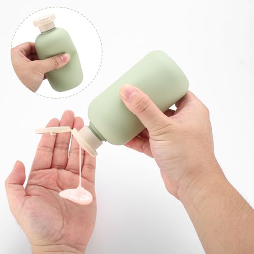 4 Pcs 200ml Travel Bottles for Toiletries, Squeeze Bottles, Silicone Travel Bottles, Refillable Plastic Travel Containers, Leak Proof Empty Flip Cap Squeezable Shampoo and Conditioner Bottles - Image 7