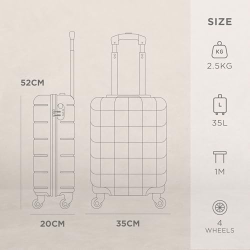 AVIO Atlas Carry On Suitcase - 52x35x20cm Lightweight Hard Shell Suitcase with Double Wheels, Telescopic Handle & Combi Lock, Airline-Approved for EasyJet, Ryanair & British Airways Travel - Image 3