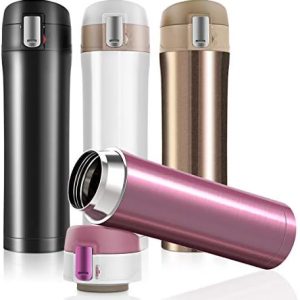 Double Walled Vacuum Cup Flask Thermo,Stainless Steel Insulated Water Bottle | Flask for Hot and Cold Drinks Cup Travel Coffee Mug, Sports Water Bottle (A-White)