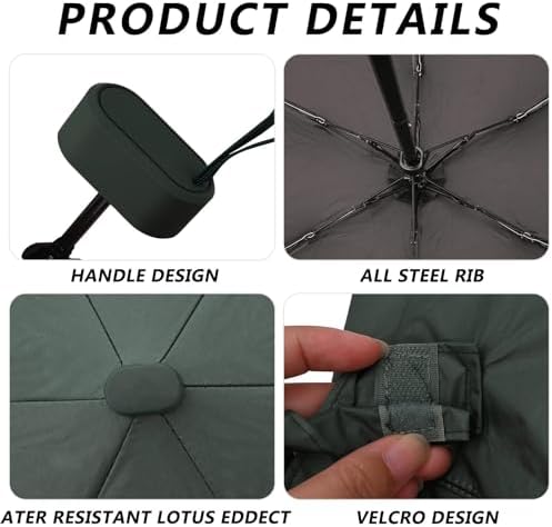 ZOMAKE Umbrella Mini Folding,Upf50+ Uv Protection Mini Small Folding Travel Umbrella for Sun and Rain,Compact Folding Umbrella Pocket with Capsule Case for Men Women - Image 4