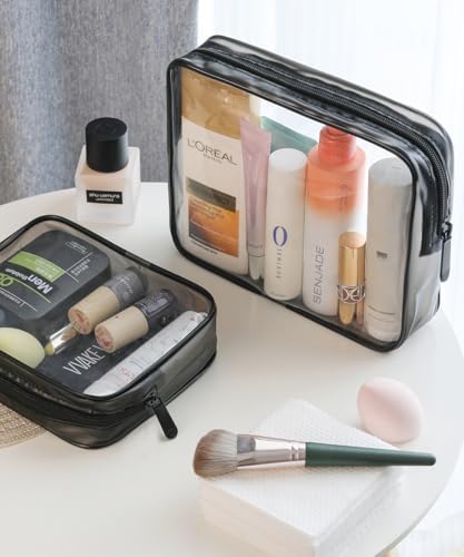 Toiletry Bag Women & Men | Clear Toiletry Bag |Toiletry Bag Set with 8 Bottles(max.3.4oz/100ml) 1 Flight Security Liquid Bag| Approved by EU & UK Luggage Rules - Image 8