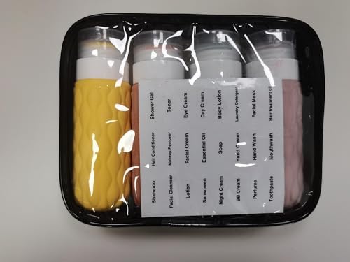 100 ml Silicone Travel Bottles for Toiletries with Labels/Clear Bag, Holiday Travel Essentials Leakproof Refillable Squeeze Travel Size Containers Set for Shampoo and Conditioner - Image 9