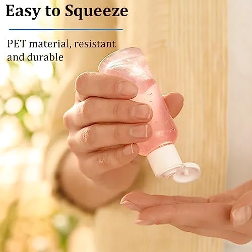 6Pcs Clear Travel Bottles 80ML, Containers Bottles with Lids, with 2 Sheets Stickers, Refillable Empty Travel Bottle for Toiletries Cosmetic Lotion Gel Shampoo Conditioner Shower - Image 3