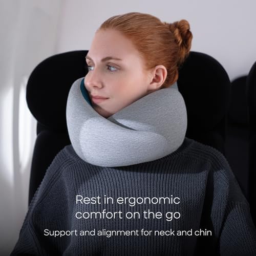Ostrichpillow Go - Luxury Travel Pillow with Memory Foam | Airplane Pillow, Car Travel Pillow, Neck Rest (One Size, Blue Reef) - Image 7