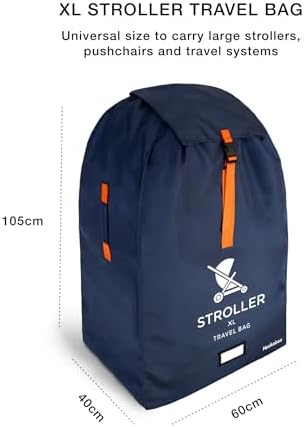 XL Stroller Travel Bag - Extra Large Pushchair and Pram Bag for Airplane, Navy - Image 7