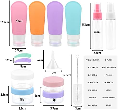 16 Pack Travel Bottles for Toiletries,Etopgo Leak Proof Refillable Silicone Travel Containers Squeezable Trip Accessories for Shampoo Conditioner Lotion Body Wash - Image 2