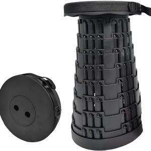 Portable Folding Stool Lightweight More Sturdy with Load Capacity 180KG, Retractable Plastic Foldable Collapsible Stool for Camping Fishing Hiking BBQ Outdoors Indoors Kitchen