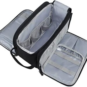 Gloppie Water- Resistant Toiletry Bag for Men - Portable Travel Wash Bag Toiletries Cosmetic Organizer Make up Bag - Foldable Shaving Dopp Kit Gym Bags Shower Bathroom Accessory(Black)
