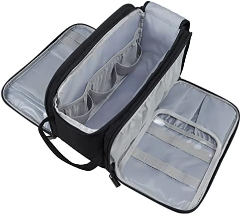 Gloppie Water- Resistant Toiletry Bag for Men - Portable Travel Wash Bag Toiletries Cosmetic Organizer Make up Bag - Foldable Shaving Dopp Kit Gym Bags Shower Bathroom Accessory(Black)