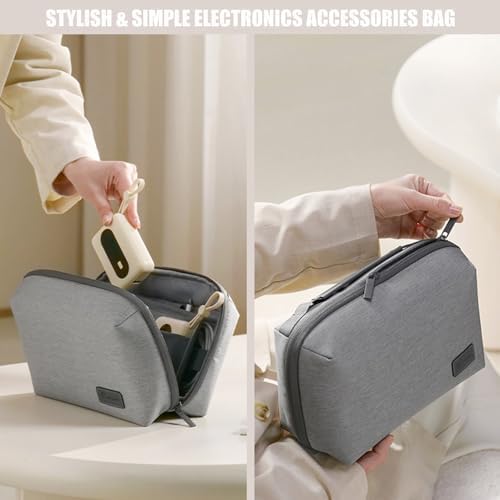 Kaxich Travel Electronics Organizer, Electronics Accessories Bag Portable Cable Organizer Case Waterproof Universal for Adapters Memory Cards, USB Cables (Gray) - Image 5