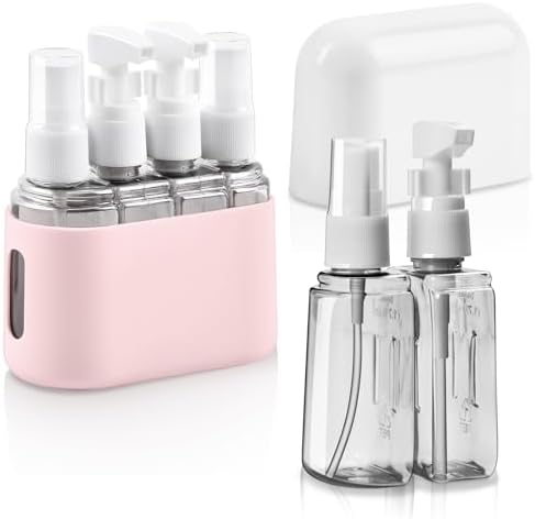 Flintronic 4-1 Transparent Travel Bottles, 50ml Refillable Travel Bottles, Travel Bottles Set For Toiletries Shampoo Cosmetic Liquid, Spray Bottles*2, Pump Bottles*2, Labels*1, Box*1 - Image 8